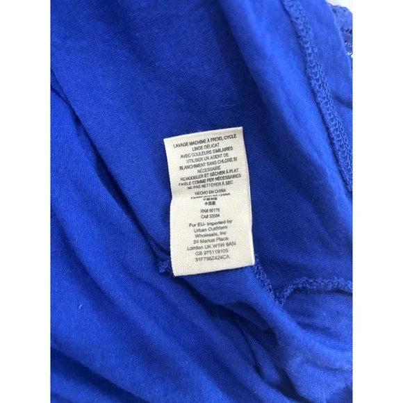 Free People Lace Bell Sleeve Mini Dress Royal Blue Flared Fit size S - Picture 9 of 9